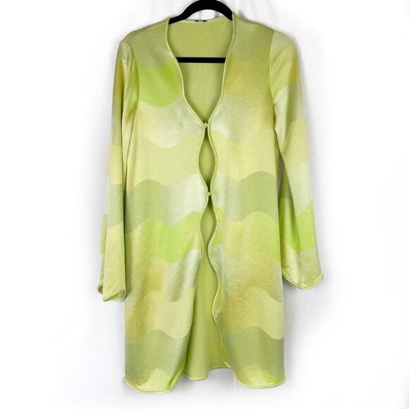 ALEXIS Claudine Bia Lime Green Yellow Wavy Stripe Skirt and Top Set Size Medium - Picture 3 of 11